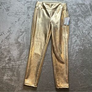 BBJ Leatherette Metallic High Rise Leggings NWT